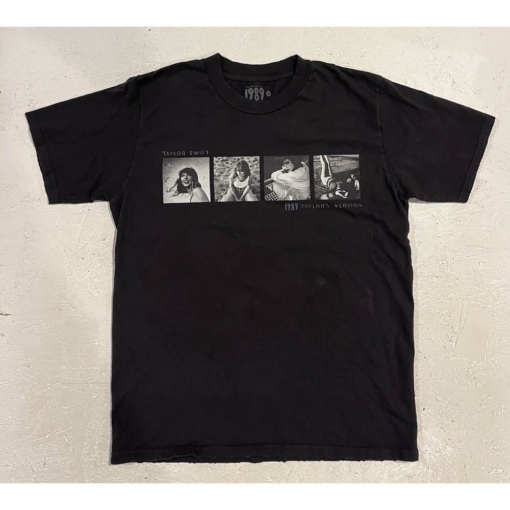 Taylor Swift 1989 Taylor's Version Charcoal T-shirt Size M Band Tee Distressed